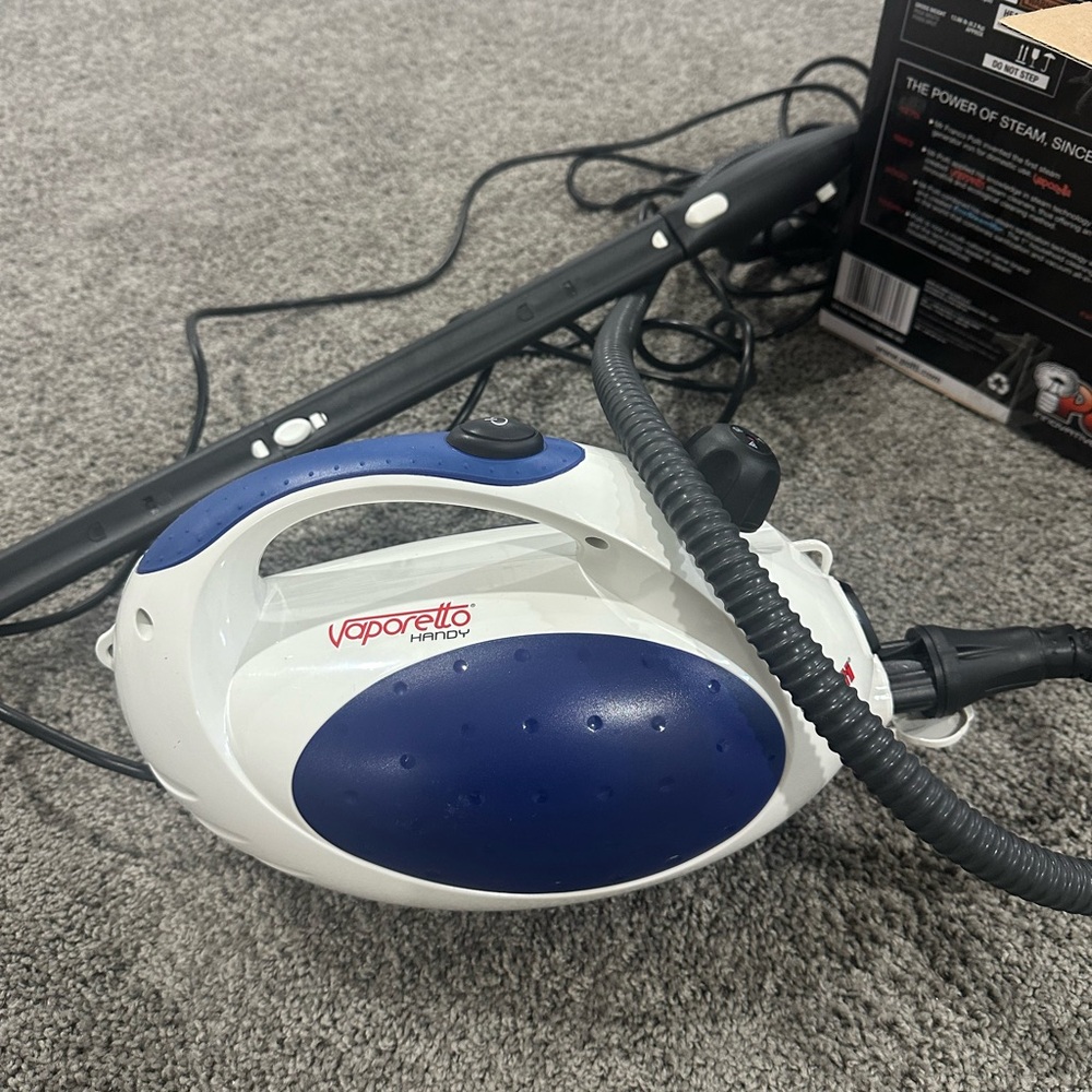 Handy Blue and White Steam Cleaner
